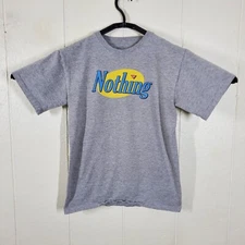 Brisco Brands Shirt Men Small Gray Crew Neck Short Sleeve Graphic Stretch Casual