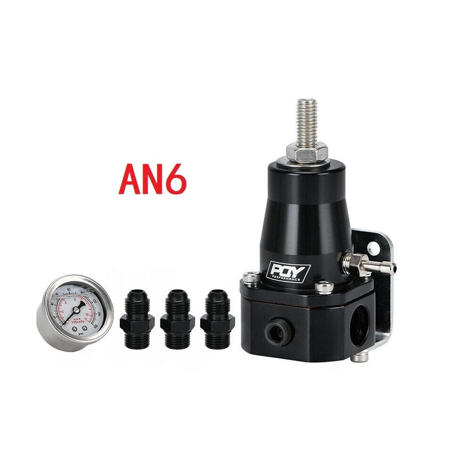 Kit regulador de presión de combustible EFI universal 30-70 PSI con accesorios de medidor de aceite AN6 Foto 2 de 4