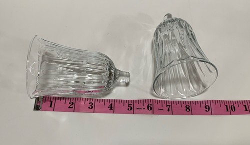 HOMCO HOME INTERIORS Candle Votives Set of 2 Clear Ribbed Glass - Picture 5 of 5