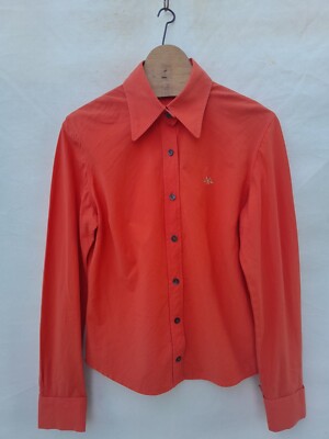 Camicia Thomas Burberry donna piccoli polsini francesi arancioni
