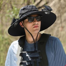 New Wide Brim Solar Fan Outdoor Fishing Hat,Sunscreen Sun Hat with Fan
