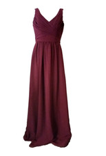Sorella Vita Long Formal Gown Maroon Sleevless Lined Zip Close Bridesmaid Sz 12