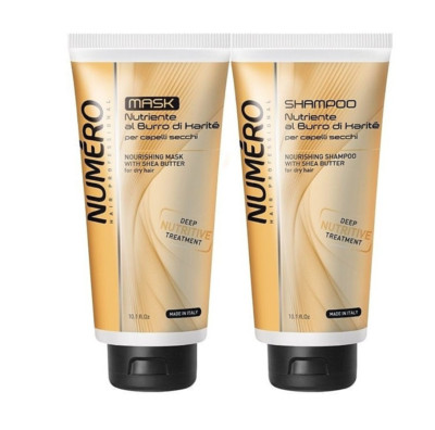 Brelil Numero Nourishing Mask Shampoo Set with Shea Butter 10.1 fl.oz.