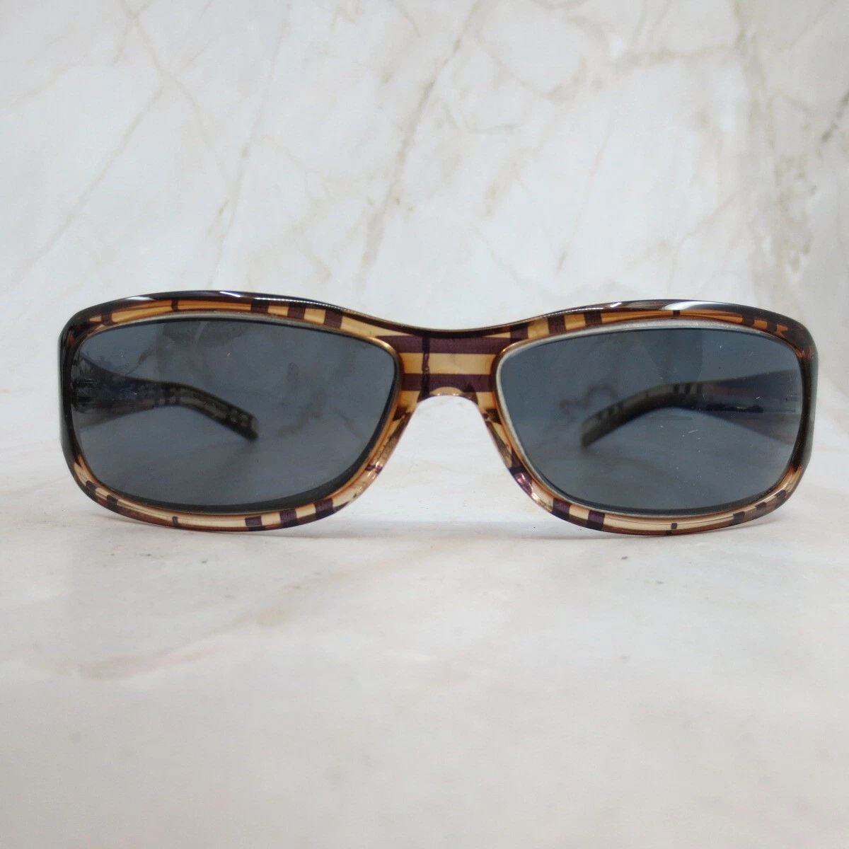 Burberry Made in Italy Tan Brown Color Frame Oval Lenses Sunglasses Shades 4118 Check Oval Sunglasses in Antique yellow - Children  main image 3