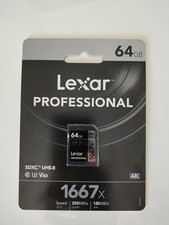 Lexar Professional 64GB/ 128GB 1667x SDXC SDHC Memory Card / Cart o de mem ria