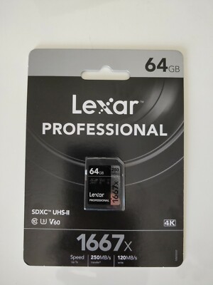 Lexar Professional 64GB/ 128GB 1667x SDXC SDHC Memory Card / Cartão de memória