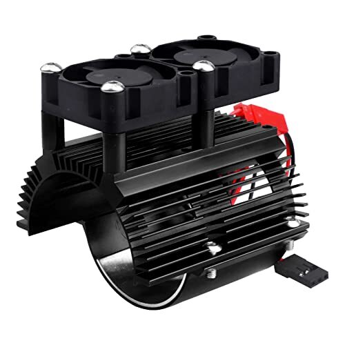 Aluminum Motor Heat Sink with Twin Cooling Fan for 1/10 Traxxas ERevo