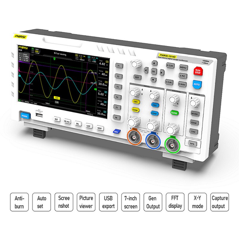 FNIRSI 1014D 2 In 1 7 In Digital Oscilloscope Dual Channel 1GSa/s Sampling Rate