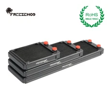 FreezeMod 120mm 240mm 360mm Radiator Aluminum G1/4 Threads Water Cooling Black