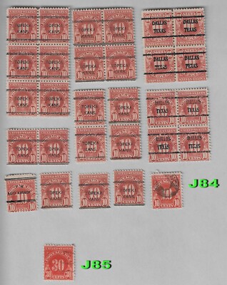 J84 Vintage Lot of 30 Red Postage Due U.S. Stamps Canceled J84-J85 | eBay