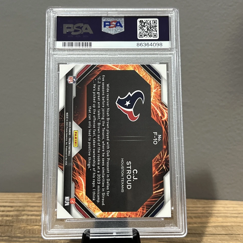 C.J. STROUD 2023 PANINI PRIZM FIREWORKS ROOKIE RC PSA 10 GEM MINT - Image 3 of 4