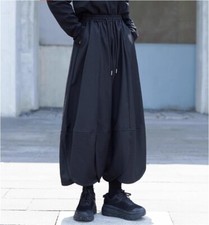 autumn Japanese Style Pants Womens Large Size High Waist Wide Leg Crop Trousers