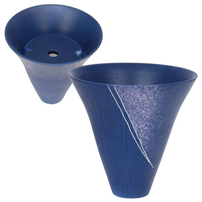 Japanese Ikebana Flower Vase Funnel 7.5''H Ceramic Blue Pink White Made in Japan