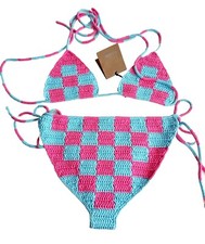 BURBERRY Crochet technical cotton bikini, Size L