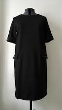 Jaeger Black Dress Size S-M Generous Small. Perfect Work/ Smart Wear