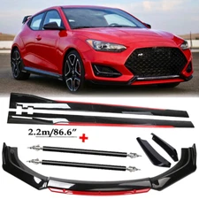 Front Bumper Lip Chin Spoiler Splitter Body Kit Glossy Black For Hyundai V