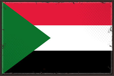 Blechschild 18x12 Sudan Retro Flag of Sudan Wand Deko Bar Kneipe Sammler Geschen