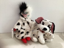 Disney Store 101 Dalmatians Bean Bag Plush Lot of 2: Cruella DeVille  Jewel NEW