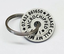 chihuahua - Toy dog breeds PET ID TAG - Stainless steel only 20mm penny washer.