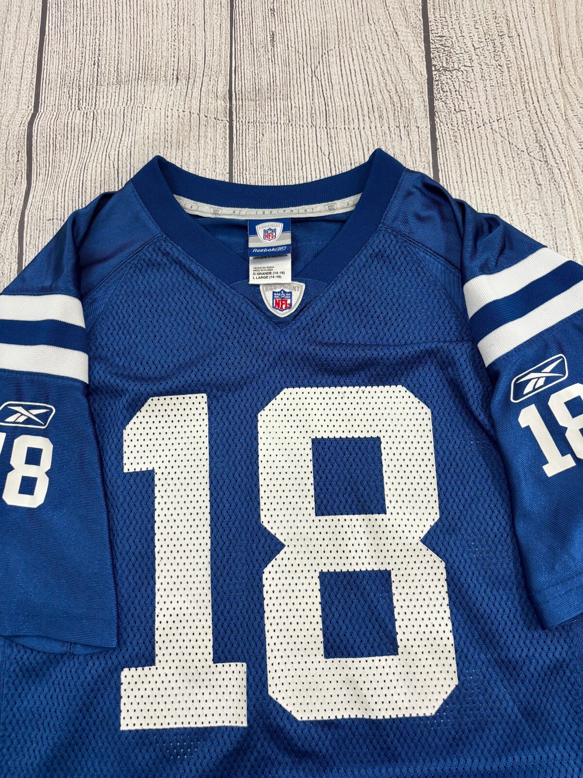 PEYTON MANNING #18 Indianapolis Colts Boys Large Reebok On-Field NFL Jersey EXC thumbnail 5