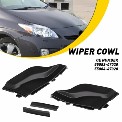 Front Wiper Windshield Side Cowl Extension Cover Trim For 2010-2015 Toyota Prius