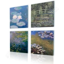 Water Lilies by Claude Monet | Canvas (Rolled) | Set Of 4 Wall art artwork
