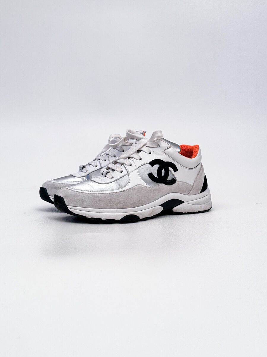 Chanel White/Orange Lace Up Sneakers Size 38 | eBay Chanel White/Orange Lace Up Sneakers Size 38 | eBay