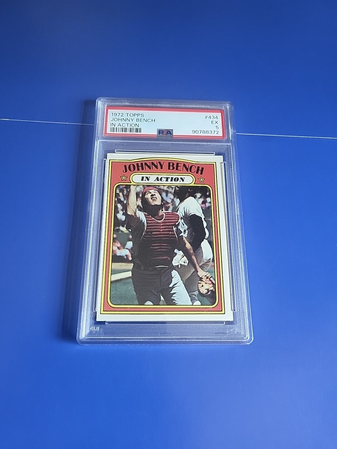 1972 Topps #434 Johnny Bench "In Action" Graded PSA 5 EX