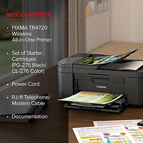 Impresora a color todo en uno inalámbrica de inyección de tinta Canon® PIXMA™ TR4720, negra - Imagen 4 de 7