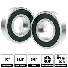  Qty.2 New 1616-2RS Deep Groove Radial Ball Bearing 1/2in x 1-1/8in x 3/8in 