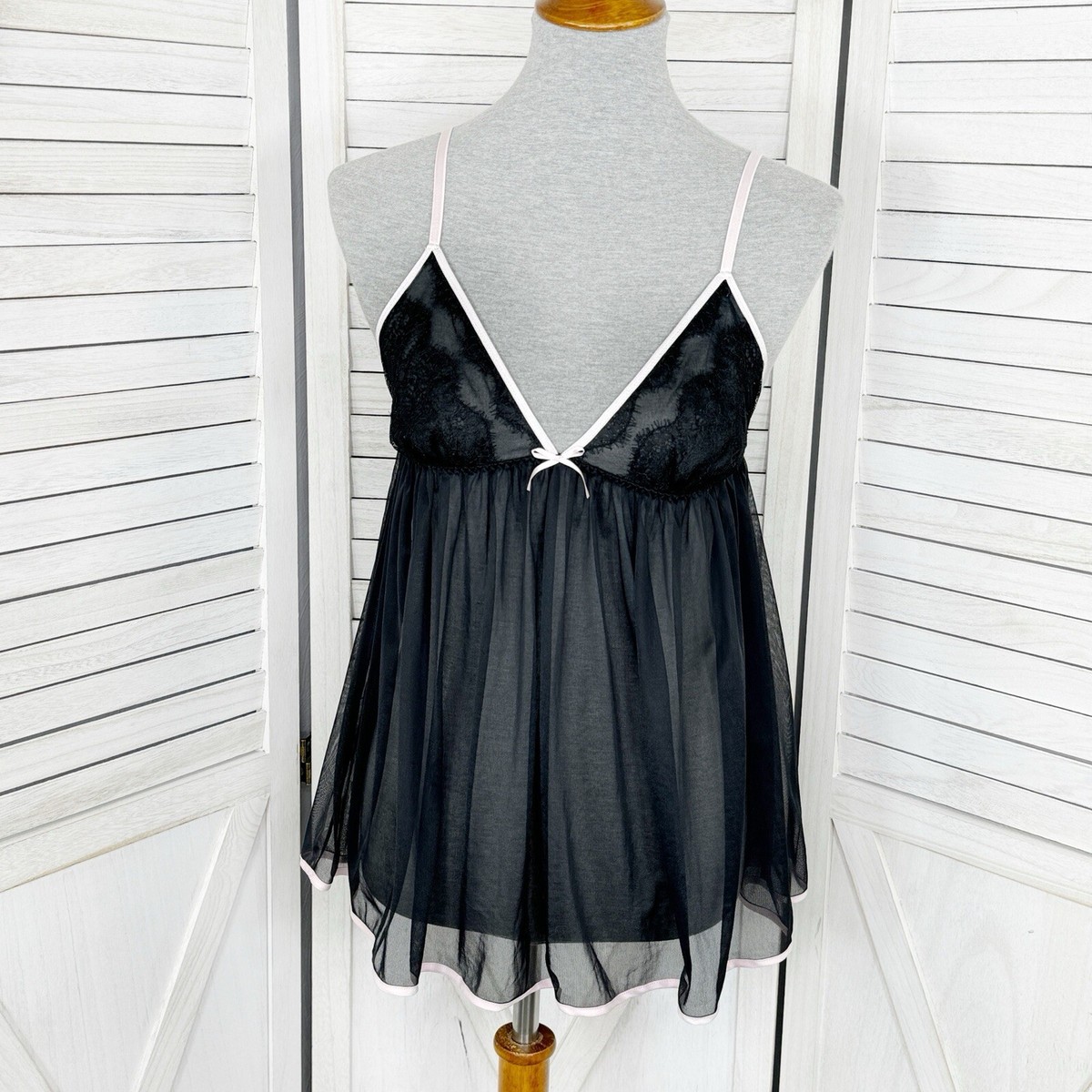 black sheer babydoll dress Victoria’s Secret Nightie Top Women Small Lace Split Back just like the authentic BM-Dresses-Women Clothing sanrio hello kitty and Size:L | ITA 44 | EU 40 | UK 12 | US 8