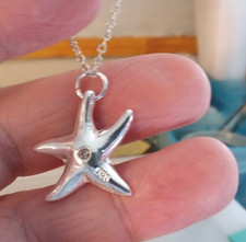 Marked 925 StarFish 7/8" Pendant W/20" SilverTone Chain 01-01-2024