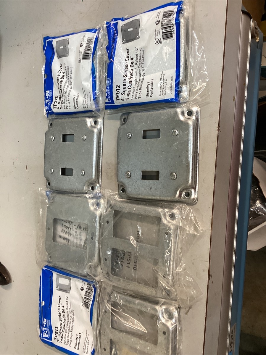 8 Eaton Crouse Hinds 4” square surface covers #TP512 &#TP513 | eBay