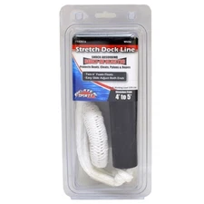 Boater Sports 52516 White Boat Stretch Dock Line  4 to 5 Ft