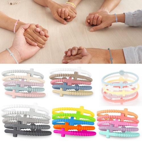 Cunno Silikon-Armbänder 'Jesus Loves You' – 12 Stile, Bunt, Christliche Geschenke Für Jugendliche & Erwachsene