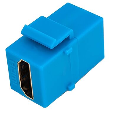 HD Blue Keystone Adapter Coupler F/F 1 Unit Fiber Optic Connector Network