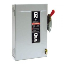 GE 30 Amp 240V Fusible Indoor Safety Switch - Durable On/Off Power Disconnect