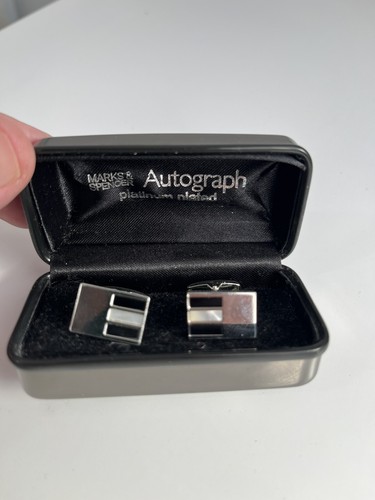 Marks And Spencer Autograph Cufflinks Platinum Plated - Picture 2 of 4