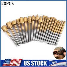 20X Diamond Burr Set Drill Bits Mini Drill Fits Dremel Rotary Tool Accessories.