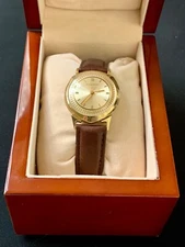 1960 Accutron Bulova 214, Tuning Fork, SOLID 14k Yellow Gold Alpha Case with Box
