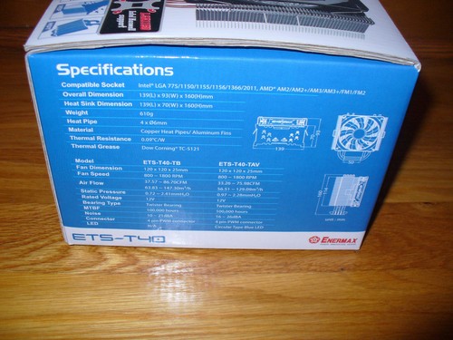 Enermax ETS-T40-TB Heat Pipe CPU Cooler with T.B.SILENCE PWM Twister Bearing Fan - Picture 9 of 12