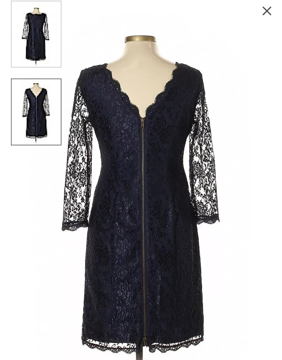 NEW Navy Blue Lace 3/4 Sleeve Dress, Size 4 NEW Navy Blue Lace 3/4 Sleeve Dress, Size 4