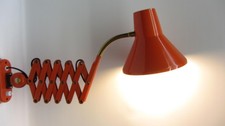 Hala Tischlampe Werkstattlampe Scherenlampe mit Schwanenhals orange '70er J