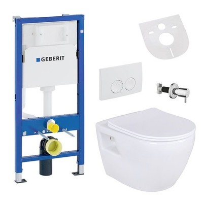 Geberit UP100 Vorwandelement Hänge Dusch Wand WC Taharet Toilette Absperrventil