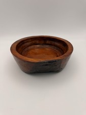 Vintage Solid Wood Bowl 8 Handmade Rustic Carved Wooden Decorative Dish