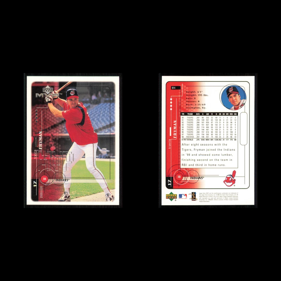 Travis Fryman #64 1999 Upper Deck MVP Cleveland Indians Baseball Card MLB NM - Image 3 of 3