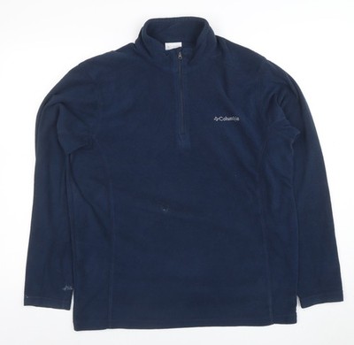 Columbia Herren Pullover Sweatshirt blau Fleece 1/4 Zip M