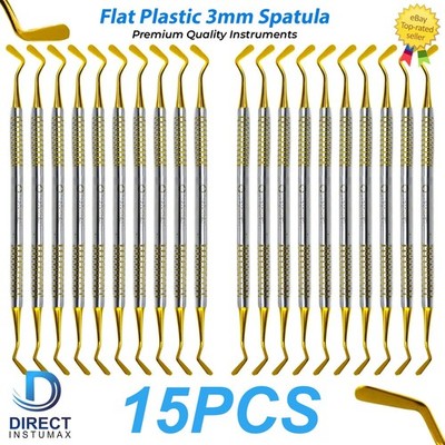 Professional Dental Flat Plastic Composite Placement Instrument Gold Tips