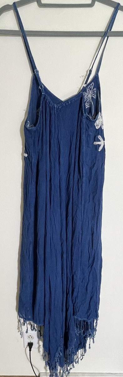 denim shift dress for women The Easy to wear and Aesthetic Blue Captions Bridal Slip dress Sleeve:Mid