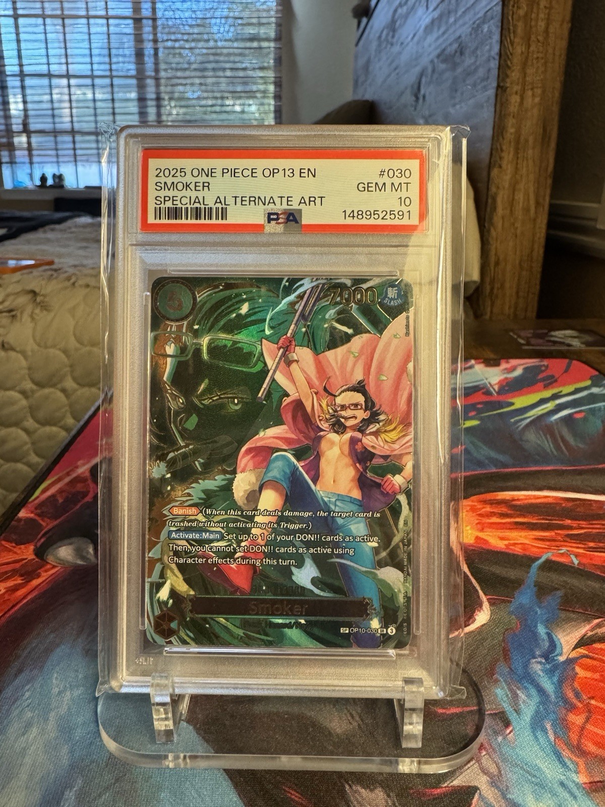 2025 ONE PIECE OP13-CARRYING ON HIS WILL SPECIAL ALTERNATE ART SMOKER PSA 10